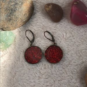Vintage style peacock earrings
